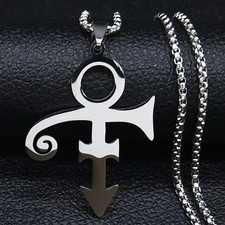 New Prince Love Symbol Necklace Large Stainless Pendant Peace Rip Memorial picture
