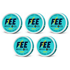 FEE Caffeine Pouches 5 Cans 100 Count 200mg Mint Nicotine Free Energy Focus picture