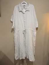 NWT A New Day Shirt Dress Women 4X Beige W/Black Stripes Vertical picture
