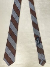 Vintage Skinny Tie Cotton by Superba M & W Thomas Textured Brown & Grey picture