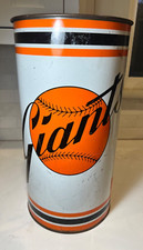 Vintage 1968 S.F. Giants Major League Baseball Promotion Tin Trash Can Waste Bin picture