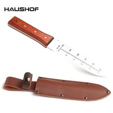HAUSHOF Hori Hori Garden Knife 7'' Blade Weeding & Digging Tool W/Leather Sheath picture