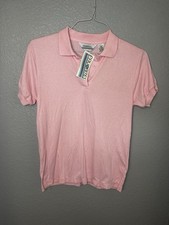 NWT Vintage FAVORITES Medium Polo Shirt Pink Short Sleeve Collared Top Deadstock picture