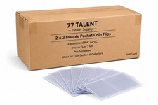 1000 2x2 Double Pocket Coin Flips 7 Mil uPVC Guardhouse Style picture