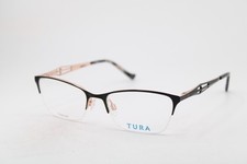 NEW TURA R129 BLK BLACK GOLD HAVANA AUTHENTIC EYEGLASSES 51-17 picture