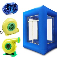 9'ft Inflatable Cash Cube Booth Money Grab Machine w/ 2 Blowers Event Party Blue picture