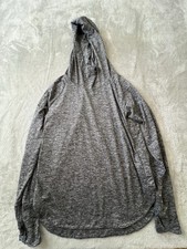 Athleta Womens Pullover S Gray Space Dye Hooded Performance Active Top picture