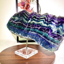 8.35LB  Natural colored fluorite slices polished/polished spiritual healing picture