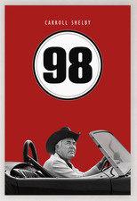 24X36 CARROLL SHELBY 98 COBRA RANGOON RED WEMBELDON WHITE POSTER picture