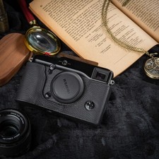 For FUJIFILM XPRO1 Case Retro Genuine Real Leather Half Camera Case Bag Black picture