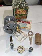 Vintage Pflueger Supreme Level Wind Casting Reel Excellent Box Papers Handle picture