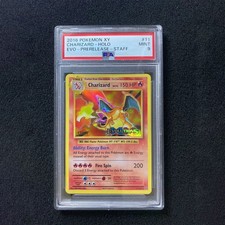 2016 Pokemon XY Evolutions Prerelease Staff #11/108 Charizard Holo PSA 9 GX02 picture