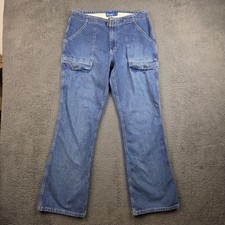 Vintage Y2K Venus Girl Trap Jeans Womens 12 Blue Cargo Flare Flap Pocket Utility picture