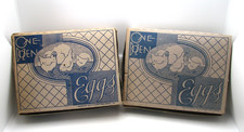 Two Vintage Bloomer Bros. 1934 Cardboard Chicken Egg Cartons w/21 Display Eggs picture