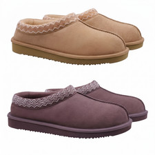 Kirkland Signature Unisex Genuine Shearling Slipper Cozy Tan Brown US W6-11 M5-1 picture
