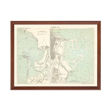 Old Map of Cadix 1888 - Vintage Spain Art Wall Decor Print picture
