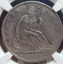 1855 O SEATED LIBERTY HALF DOLLAR 🔥 NGC XF DETAILS🔥 picture