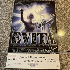 14x22 2005 EVITA Tour BROADWAY Cast SIGNED WINDOW Poster CARD picture