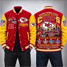 NEW Kansas City Chiefs Football Custom Baseball Jacket picture