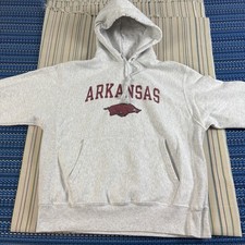 Arkansas Razorbacks Sweatshirt Mens Large NCAA Champion Reverse Weave Hooded picture