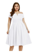 LALAGEN Women's Plus 4XL Vintage 1950s Party Cocktail Wedding Swing Midi Dress picture