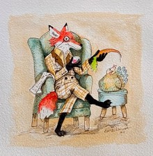 OOAK Origional watercolor  6.25