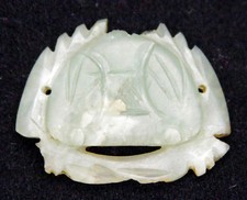Antique Chinese Qing Carved Jade Plaque Crab Clothes Ornament Nephrite Jadeite picture