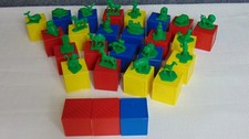 Vintage Tupperware Tupper Toys Busy Blocks Alphabet 26 Blocks 23 Figures picture