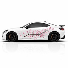 2-Piece Sakura Car Decal Set for Side Doors, Cherry Blossom Vinyl Graphics fo... picture