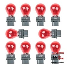10 PCS 3157 Light Bulbs - Miniature Halogen Brake Light Bulbs - 12V 10 PCS#3 Red picture