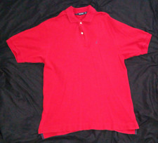 Nautica Men's Red Solid Short Sleeve Collared Knit Polo Shirt XL picture