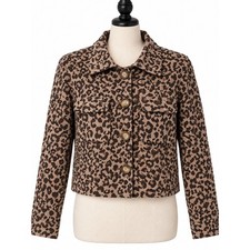 Joie Leopard-Print Cropped Jacket - Brown/Black picture