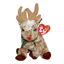 Ty Beanie Baby Rudy - MWMT (Reindeer 2003) Christmas picture