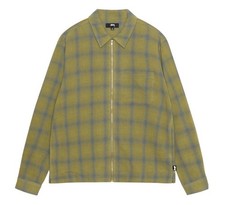 Stussy Zip Shirt Twisted Yarn Plaid Green Jacket Men’s XXL New With Tags picture