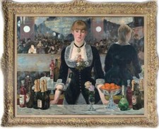 Handmade Old Master-Art Antique Oil Painting female  girl bar on canvas 24
