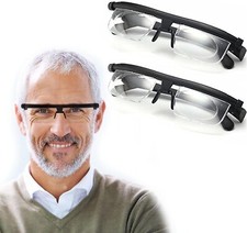 Dial Adjustable Glasses Variable Focus Reading Distance Vision Eyeglasses, 2pcs picture