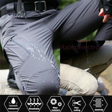 Mens Tactical Cargo Trousers Waterproof Hiking Military Outdoor Working Pants US picture