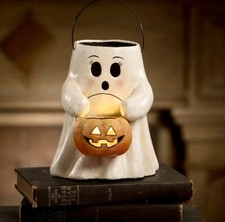 Bethany Lowe Halloween Sweet Boo with Pumpkin Candy or Floral Bucket  NEW picture