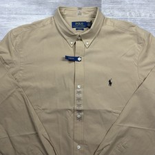 $125 Polo Ralph Lauren Men's Large Slim Fit Long Sleeve Button Down Shirt Beige picture