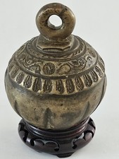 Antique 19th Century Rare Burmese Bronze Cast Elephant Bell Heavy 1lb - 4