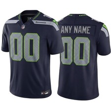 Men's Seattle Seahawks Navy Custom Name Stitched picture