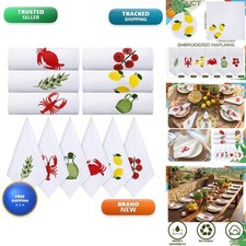 HunnmingRe 12 Pcs Italian Summer Cloth Napkins Bulk 100% Cotton, 17x17inch picture