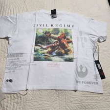 Civil Regime Star Wars Chewbacca Distressed T-Shirt White Mens XL New With Tags picture