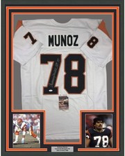 Framed Signed Anthony Munoz HOF 98 35x39 Cincinnati White Jersey JSA COA picture