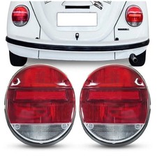 PAIR Rear Tail Light Complete Assembly Lens Red Clear VW T1 Bug Sup Beetle 73-79 picture
