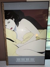 Vintage Patrick Nagel Yellow Blanket Framed Poster 1990 Mirage Editions Pop Art picture