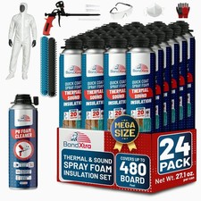 BondXtra Spray Foam Insulation Kit (24 x 32.80 oz/930 gr  480 Brd ft) Self Expan picture