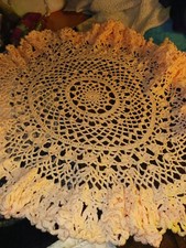 Circular Handmade Ruffled Lacey Crochet Baby Blanket  picture