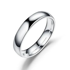 4-6MM Silver Gold Plated Stainless Steel Men Women Wedding Ring Band Size 5-13 picture