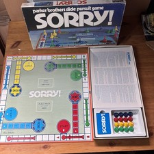 Vintage 1972 Sorry Board Game By Parker Brothers, Complete picture